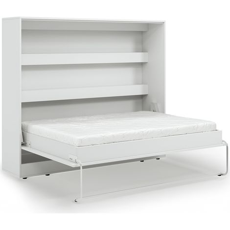 Cama abatible horizontal 140x200 somier incluido Devon Blanco (1/4)