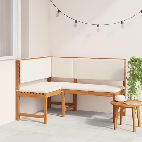 Gartenstuhl mit Kissen Braun 140 x 100 x 91cm Massivholz Akazie (1/5)