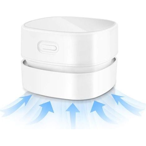 Aspirateur de Bureau Sans Fil Rechargeable USB, Mini Aspirateur Portable pour Clavier, Table et Voiture, Élimine Miettes et Poussière (1/4)