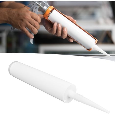 Kit de 5 pistolets à colle pour verre (jointoiement et étanchéité), récipient de colle pour verre de 300 ml, récipient de colle rigide, tube de colle vide, doseur de colle (1/5)