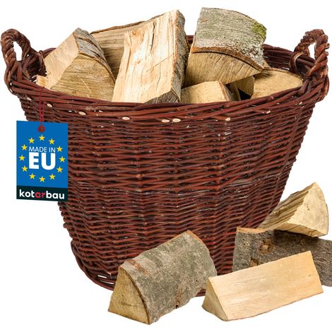 KOTARBAU® Panier en Osier - Ø 55 cm - Brun - Panier Rond - pour Bois - Jouets - Fruits & Légumes - Décoration Intérieure Extérieure - Osier Naturel (1/5)