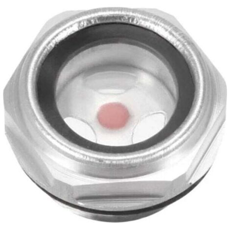 Niveau d᾿Huile Liquide Jauge Voyant d'huile Verre Vue Raccord de Compresseur d᾿Air Bouchon en Alliage d᾿Aluminium à Filetage Mâle 1/2 PT avec Joint Torique