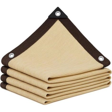 Voile d'ombrage perforée couleur blé, résistante à la chaleur et protection UV, voile d'ombrage de jardin extérieur 3x5m (1/4)