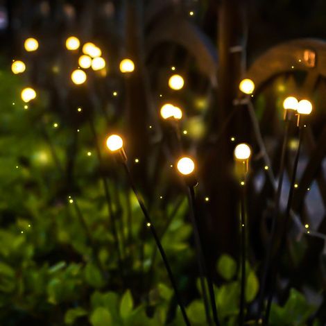Grenzüberschreitende Solar-Glühwürmchenlampe, Gartendekoration, Rasenlampe, stimmungsvolle Außenbeleuchtung für den Garten, kleine Kugellampe (warmes Licht), 10 Solar-Glühwürmchen (1/5)
