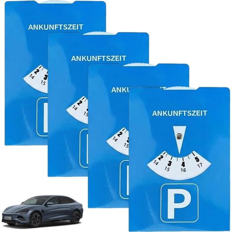 Set of 4 Blue Parking Discs European Time Stamp Parking Disc, Blue Zone Time Stamp Disc Europeen Parking Car Accessories (1/5)