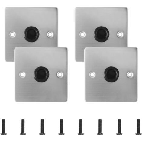 4 Pack Black Through Wall Plates, 7/8" Diameter, Low Voltage Wall Plate, Cables and Wires Hidden in Wall for Home Theater Systems (1/5)