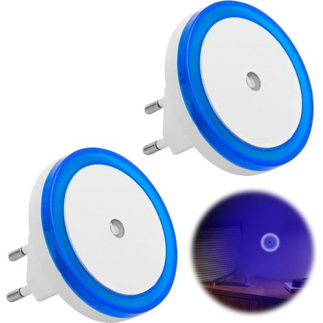 2PCS LED Automatique à Capteur Crépusculaire, Veilleuse Enfant Prise Electrique, Prise Électrique Murale, Veilleuse Bleu pour Couloir, Cuisine (1/5)
