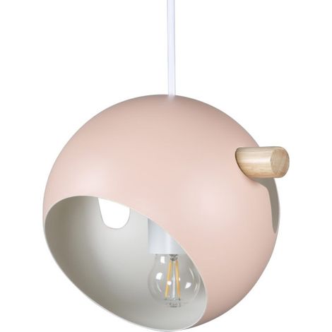 Lampe Suspension Déco "Tubbie" 23cm Rose Poudré (1/5)