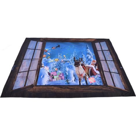 Tapisserie de Noël légère, douce et confortable, colorée et polyvalente, idéale pour la décoration du salon et de la salle de bain (200 x 150 cm). (1/5)