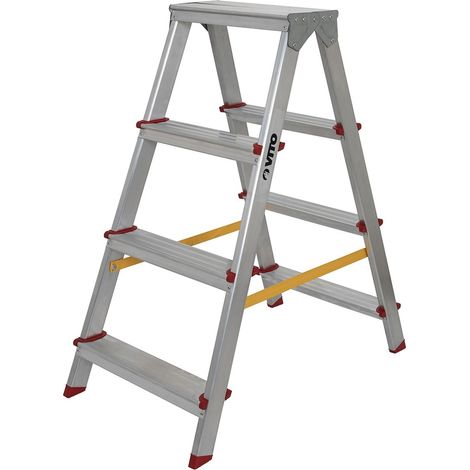 Escabeau 2 x 4 marches en Aluminium Charge 150 kg Hauteur 0,90 m VITO (1/4)