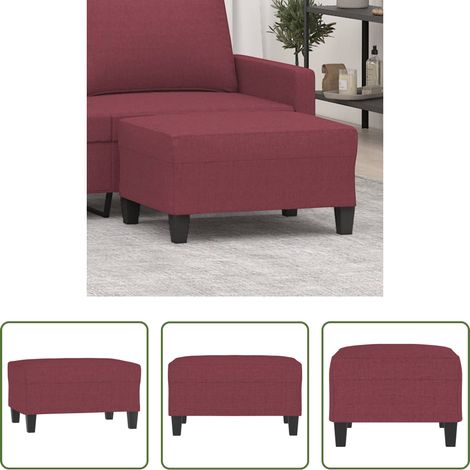 Stoffhocker - Fußhocker Weinrot 70x55x41 cm Stoff (1/5)