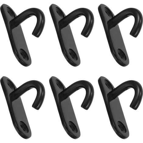 6 crochets muraux, M5, inox, noir, pour maison et serviettes (1/5)