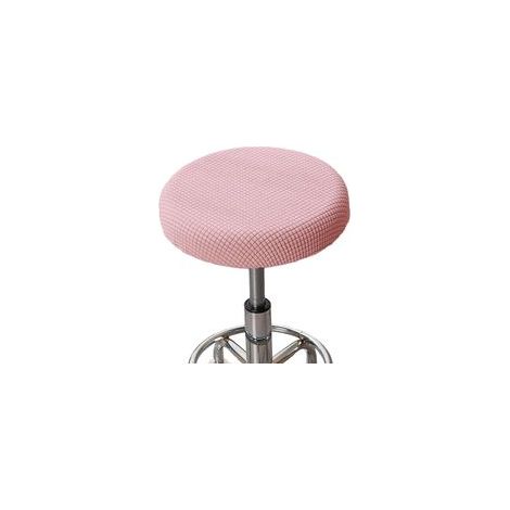 Rose Housse de Tabouret Rond, Housse de Chaise Ronde pour Tabouret de Bar, Protecteur de Chaise Doux, 30-36cm