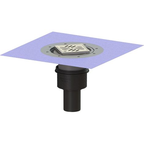 -Boden-/Deckenablauf Ecoguss DN 70, senkr., Variofix, Designrost (1/2)