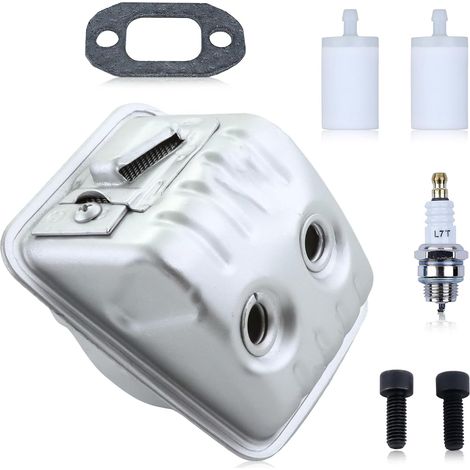 Kit de vis d'assemblage du silencieux avec filtre à carburant et bougie pour Husqvarna 445 450 445E 450E tronçonneuse Remplace 525862101 537437901 (1/5)