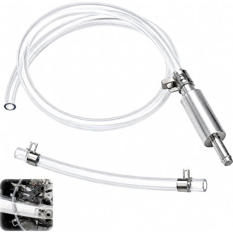 Purgeur de Frein Moto, Kit Purge Frein Tuyau avec Valve Anti-Retour pour Moto, Moto Purgeur de Freins Vélo Voiture, Adapté à Tous Types de Freins Hydrauliques, Tuyau Transparent en PVC (1/5)