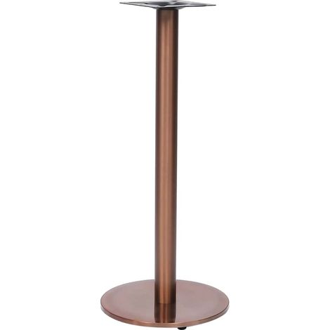 Pied de table de bistrot doré Ø45 x 107 cm en acier inoxydable robuste pour table ronde, montage facile, usage intérieur (1/5)