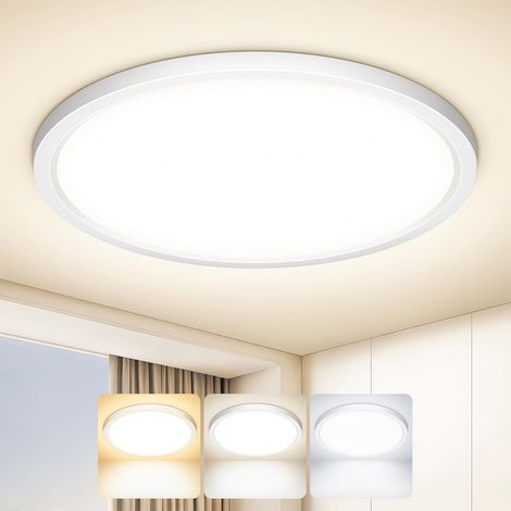 Round 18W Ultra-Thin LED Ceiling Light IP44 3 Color Temperatures for Living Room Bathroom Bedroom (1/5)