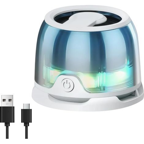 Portable magnetic Bluetooth speaker with RGB lighting and 3D sound effects, metallic surface and USB-C charging (1/5)