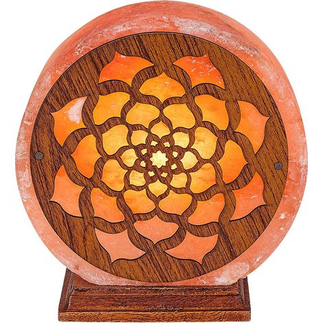 Lampe de sel orange avec bois et mandala floral E14 15W Rabalux (1/5)