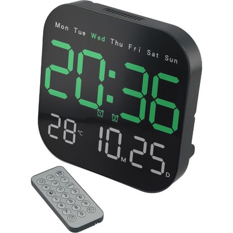 Multifunktionale LED-Uhr fürs Wohnzimmer, moderne Wanduhr, kann aufgehängt oder aufgestellt werden. Uhr mit zwei Verwendungsmöglichkeiten.