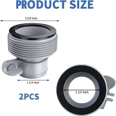 pair Adaptateur Tuyau Piscine B, 4 Pièces Adaptateur de Tuyau de Piscine pour piscines, Raccord Pompe Piscine, Adaptateur de Conversion de Tuyau B pour Raccords 1,5\" (B)