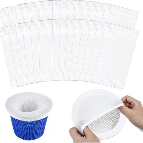 30 Pièce Chaussette Skimmer Piscine - Prefiltre Skimmer Piscine Pool Skimmer Socks Réutilisable Chaussette Filtre Piscine Chaussettes pour écumoire de Piscine Le Pollen et l'écume Filtres de Piscine (1/5)