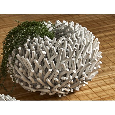 Pflanzgefäß mit weißen Maulbeerzweigen, 50D x 30 cm (1/3)