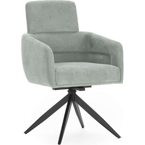 Pack de 2 sillones giratorios modelo Maggie tapizado textil turquesa, 93cm(alto) 58cm(ancho) 63cm(largo) (1/5)