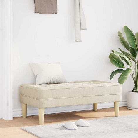 Bank mit Kissen Leinen 113 x 57 x 39 cm Stoff