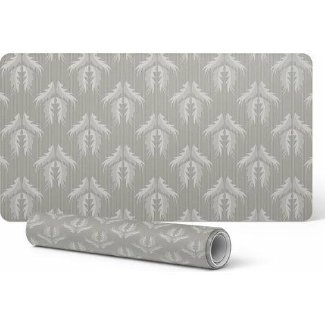 Alfombrilla protectora de vinilo con estampado moderno retro de hojas, 90x45 cm.