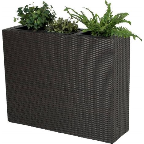 GreenGarden® 12579 Rattan Pflanzkübel, Pflanztrog, Raumteiler 72 x 27,5 x 52 cm"-"164267705
