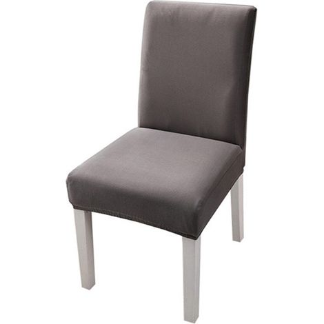 Housse de Chaise Gris Foncé Housse Extensible Luxe pour Banquet Fête Restaurant 4 pcs en Velours (1/4)