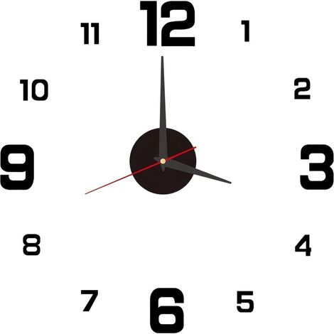 Grande horloge murale 3D, 40 cm, silencieuse, autocollante, moderne, décorative, pour salon, cuisine, chambre à coucher, bureau (1/4)