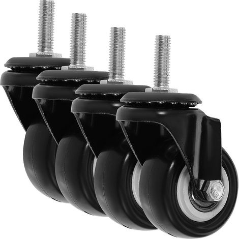 4 roulettes pour chaise de bureau, tige M8, roulettes industrielles pivotantes-9.50X6.00X4.00CM