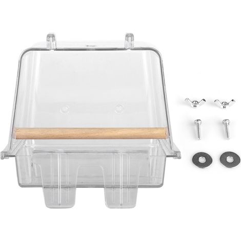 Mangeoire pour oiseaux en acrylique, bol d'alimentation suspendu automatique pour perroquets, baignoire, fournitures pour animaux de compagnie, outil, accessoire alimentaire (1/5)