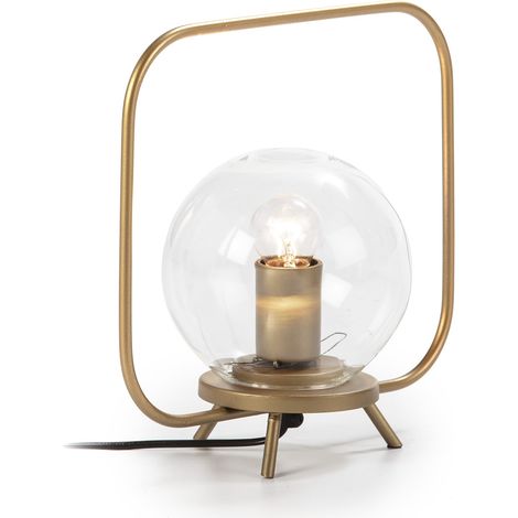 Lampe de Table 29x15x28 Verre/Métal doré (1/2)