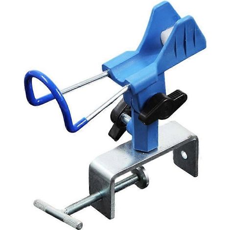 Support de canne à pêche robuste pour bateau avec pince réglable à 360° pour kayak, canoë et quai (bleu) (1/5)