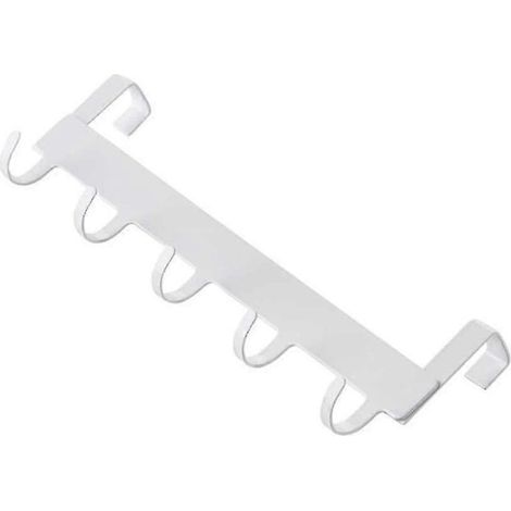 Crochets de porte à 5 crochets pour suspendre à la porte - Organisateur de salle de bain pour vêtements, manteaux, chapeaux et serviettes