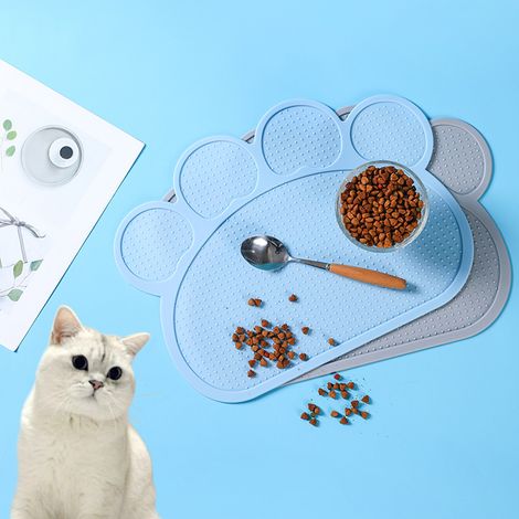 Niedliche Futtermatte aus PVC für Hunde, Welpen und Katzen – Hellblau