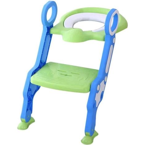 Réducteur de Toilette avec Échelle - 1 Unité - Plastique Robuste - Pliable et Réglable - Enfants 1 à 7 Ans - Blanc (1/4)