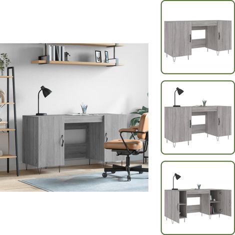 Bureau sonoma gris 140x50x75 cm bois d'ingénierie - Bureau D'étude - Bureau Design - Bureau Compact - Bureau Moderne - Bureau Industriel