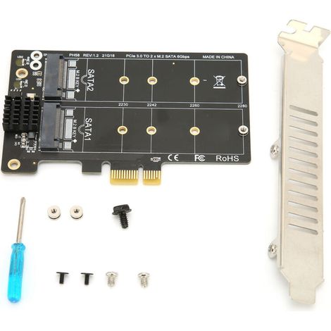 Carte d'Extension M.2 SATA vers PCIe pour Double Disque, Haute Stabilité de Transmission