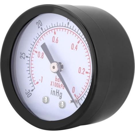 Manomètre - - Testeur de gaz - Plage de mesure 0-30inHg - Taille mini - Couleur noire (1/3)