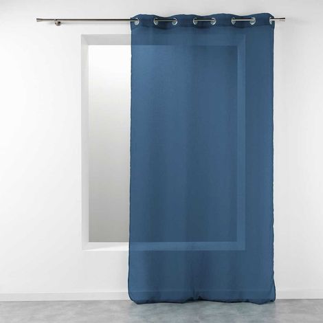 Rideau Voilage Étamine "Telma" 140x280cm Bleu Marine (1/3)