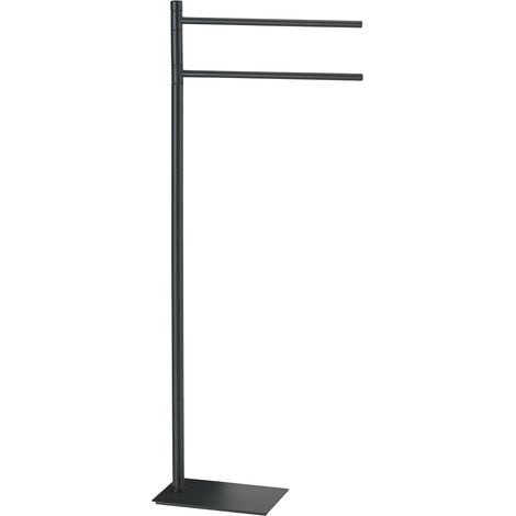 Piantana porta asciugamani in acciaio inox nero moderna con base