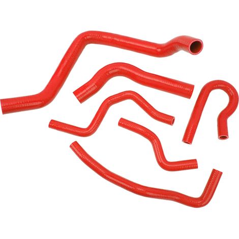 Kit de 6 durites de refroidissement en silicone pour radiateur, compatible avec Honda Civic Type R EK EG B16A B18C B20B (1992-2000), rouge. (1/5)