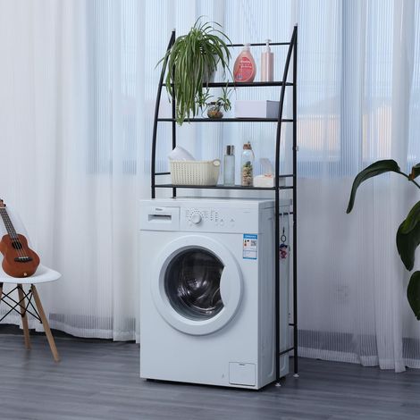 Herzberg HG-03305: 3-stufiger Aufbewahrungsregal-Organizer für Waschmaschine und Badezimmer, Weiß
