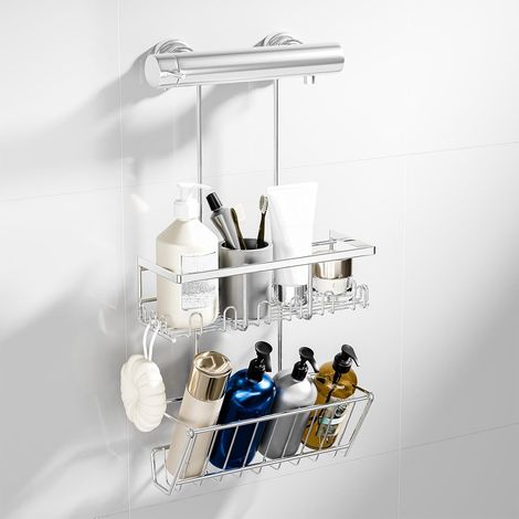 Étagère de Douche Sans Perçage - À Suspendre - Support de Shampooing (Argentée) (1/5)