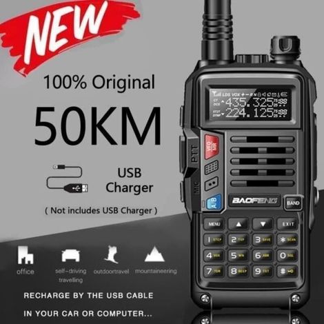 Talkie Walkie 10W Longue Portée 50km Radio Émetteur Récepteur Puissant Portable Rechargeable Pour Randonnée Chasse Euro (1/4)
